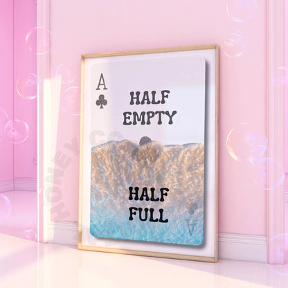 Coastal Half Full Half Empty Playing Card Digital Prints