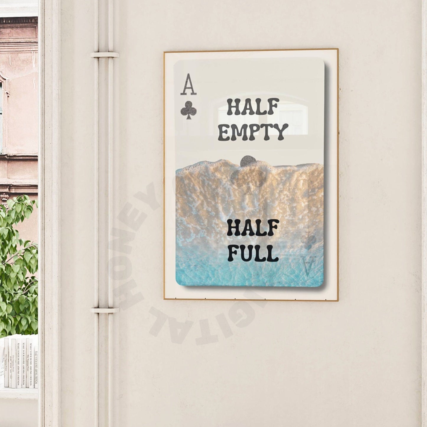 Coastal Half Full Half Empty Playing Card Digital Prints