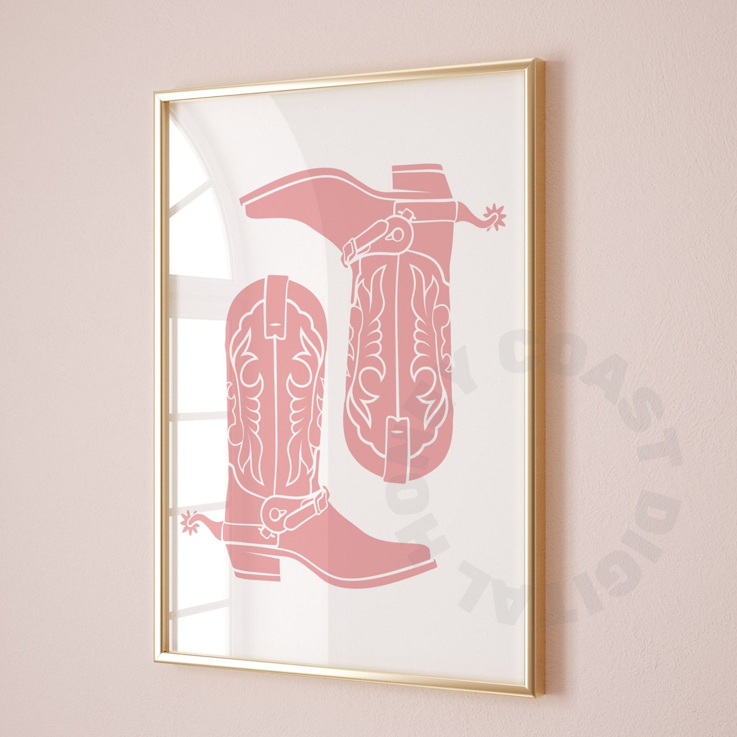 Pink Cowboy Boots Digital Prints