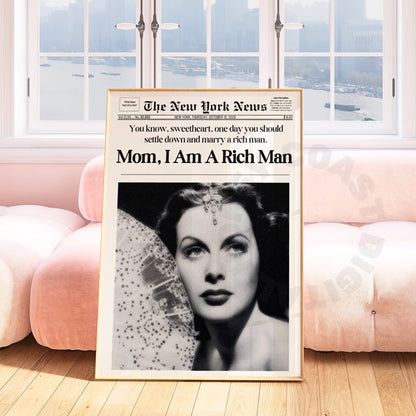 Mom I Am A Rich Man Newspapers Digital Prints