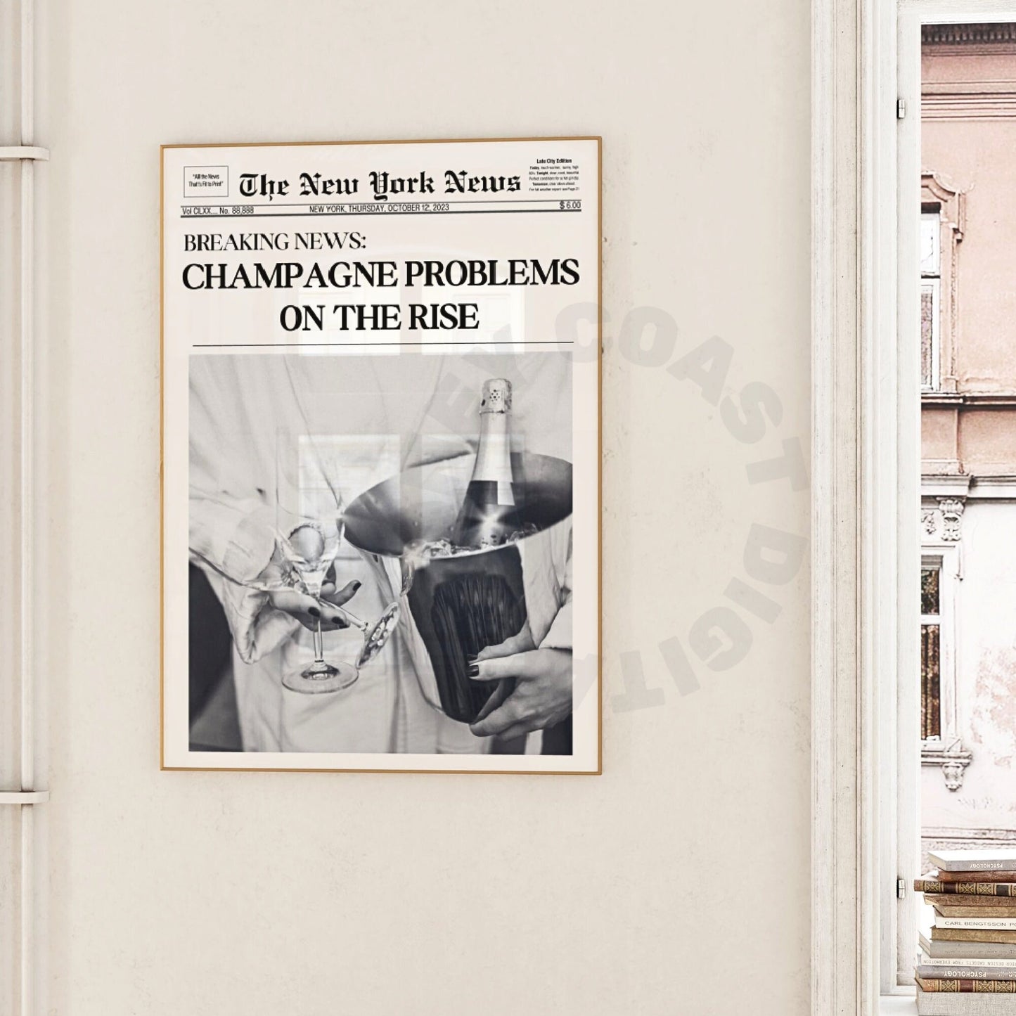 Champagne Problems Newspaper Digital Prints