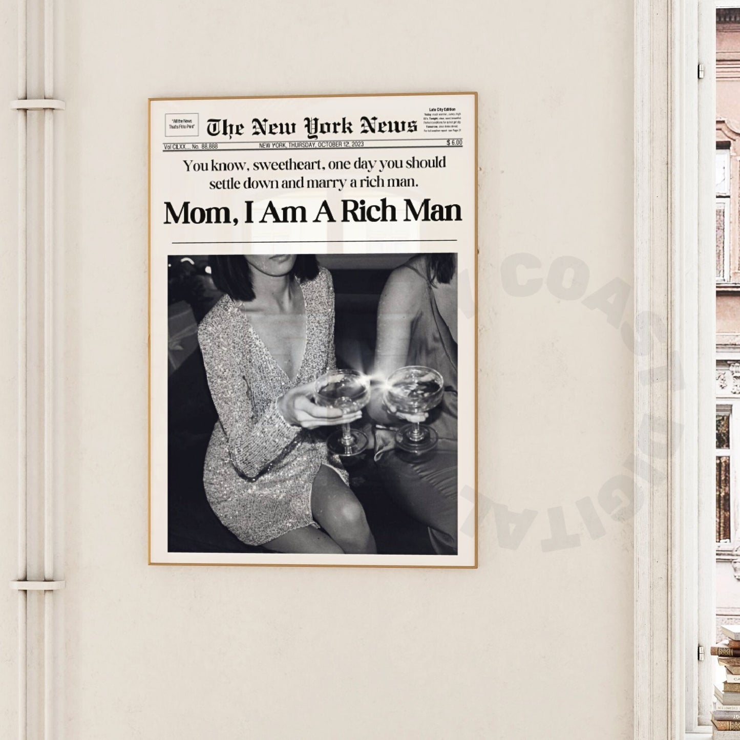 Mom I Am A Rich Man Newspapers Digital Prints