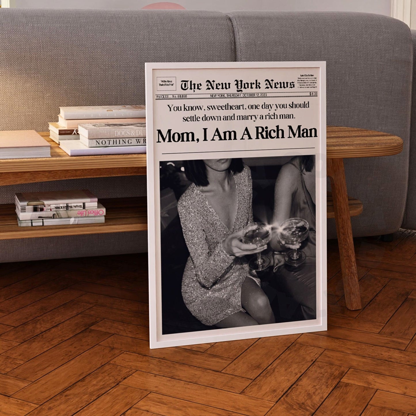 Mom I Am A Rich Man Newspapers Digital Prints