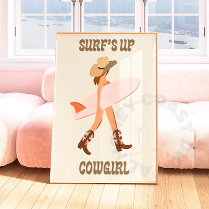 Surfer Cowgirl Digital Prints