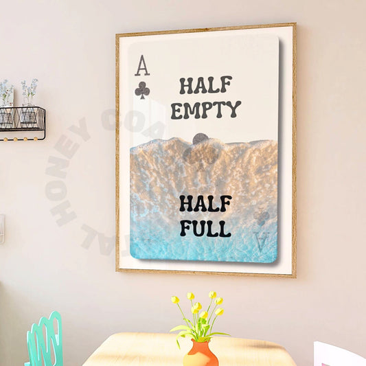 Coastal Half Full Half Empty Playing Card Digital Prints