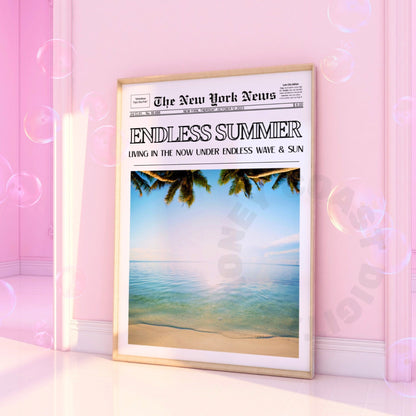 Endless Summer Newspaper Digital Prints