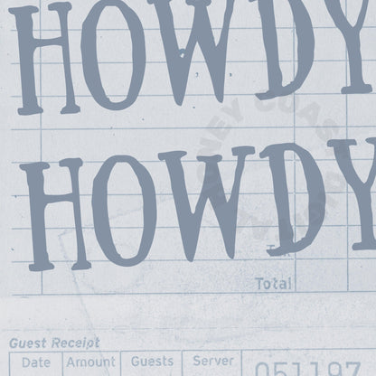 Coastal Blue Howdy Guest Check Digital Prints