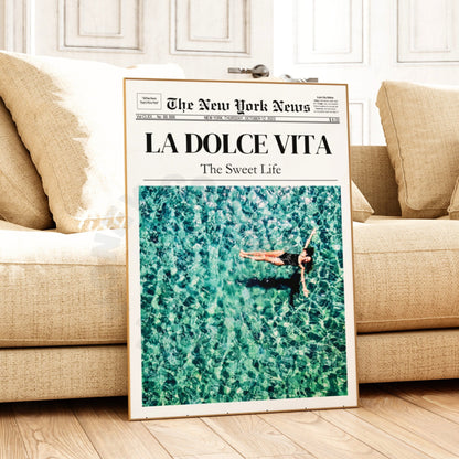 La Dolce Vita Newspaper Digital Prints