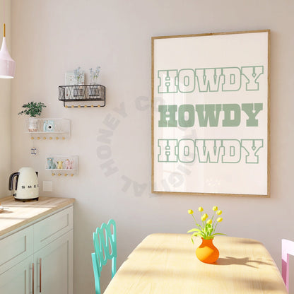 Sage Green Howdy Digital Prints