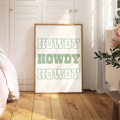 Sage Green Howdy Digital Prints