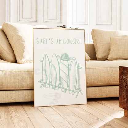 Sage Green Surfboards & Cowboy Hat Digital Prints