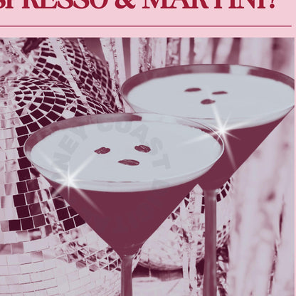 Red Espresso Martini Newspaper Digital Prints