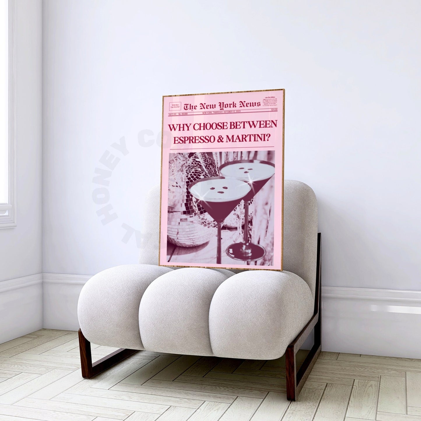 Red Espresso Martini Newspaper Digital Prints