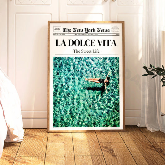 La Dolce Vita Newspaper Digital Prints