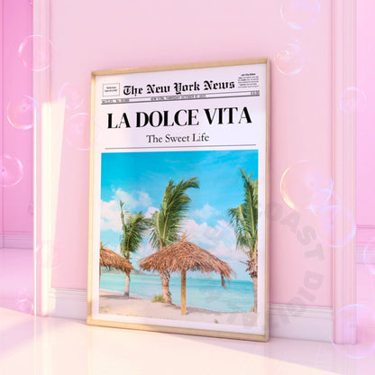 La Dolce Vita Newspaper Digital Prints