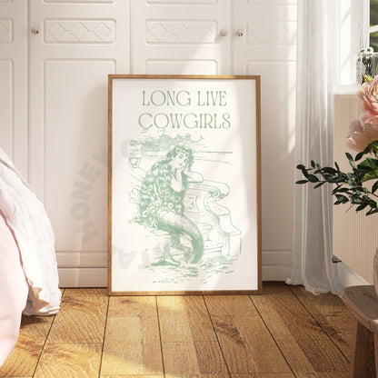 Sage Green Mermaid Cowgirl Digital Prints