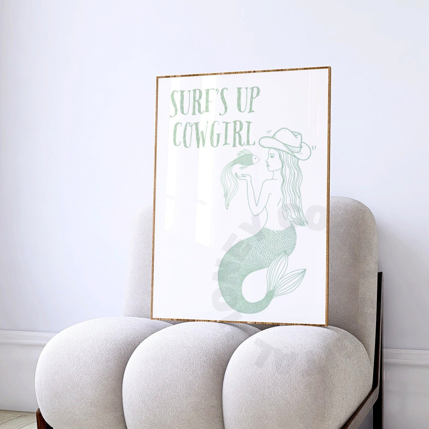 Sage Green Mermaid Cowgirl Digital Prints