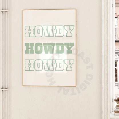 Sage Green Howdy Digital Prints