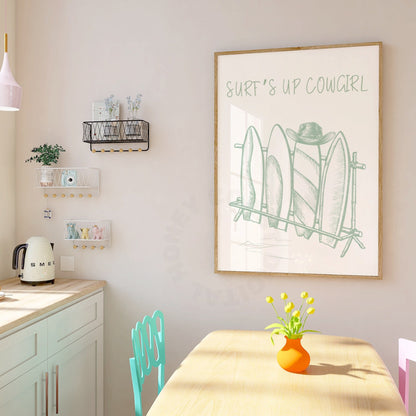 Sage Green Surfboards & Cowboy Hat Digital Prints