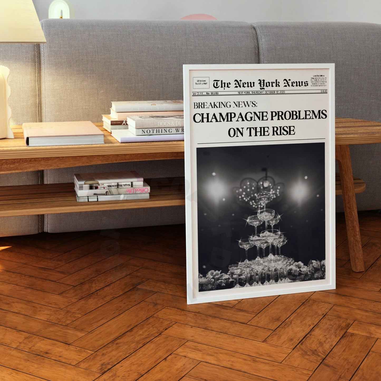 Champagne Problems Champagne Tower Newspaper Digital Prints