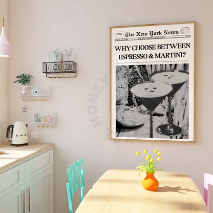 Espresso Martini Newspaper Digital Prints