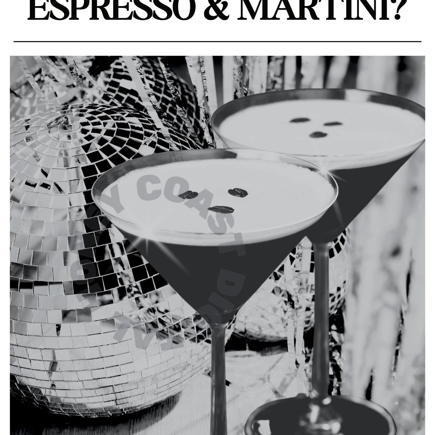 Espresso Martini Newspaper Digital Prints