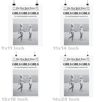 Monotone Girls Girls Girls Newspaper Poster