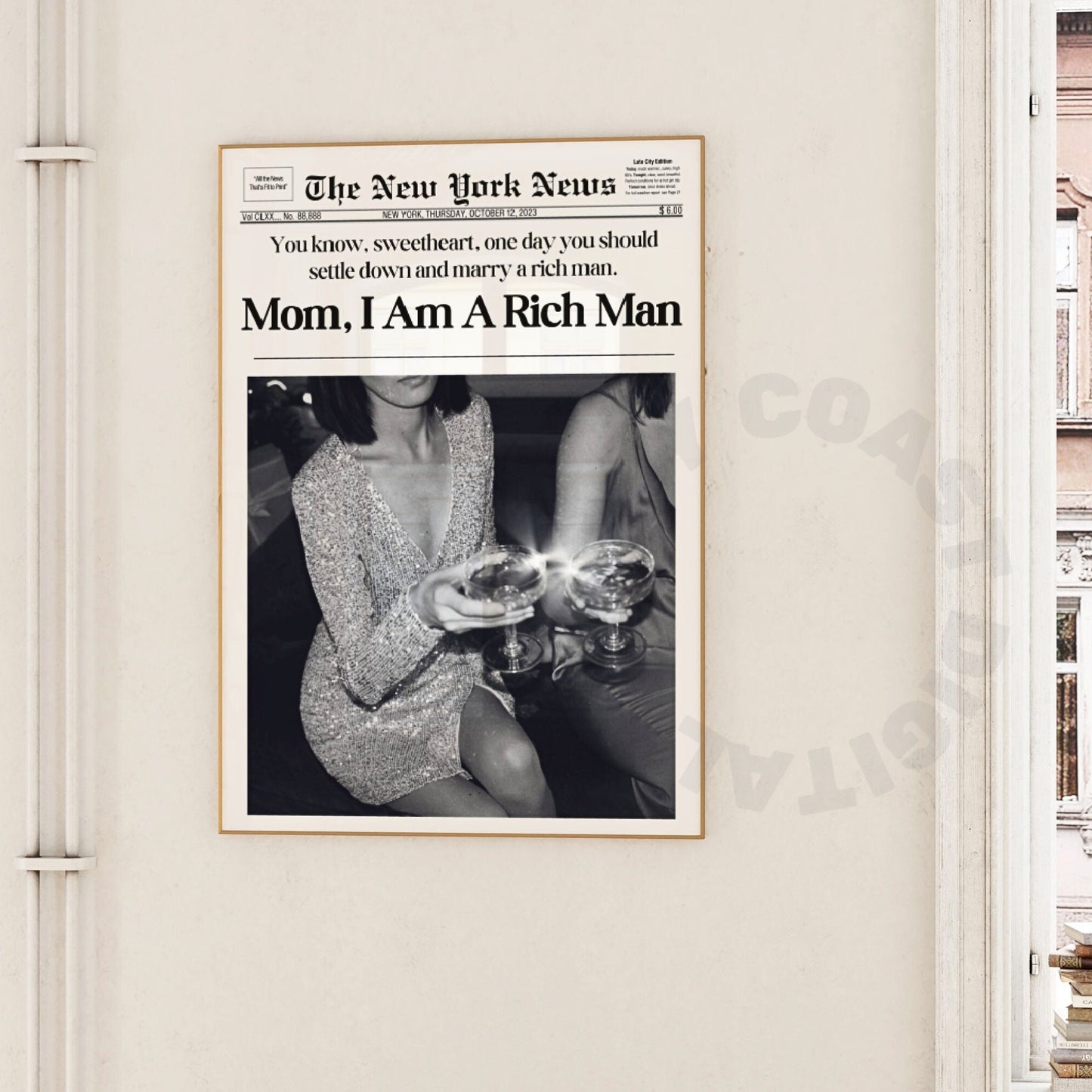 Mom I Am A Rich Man Newspaper Poster