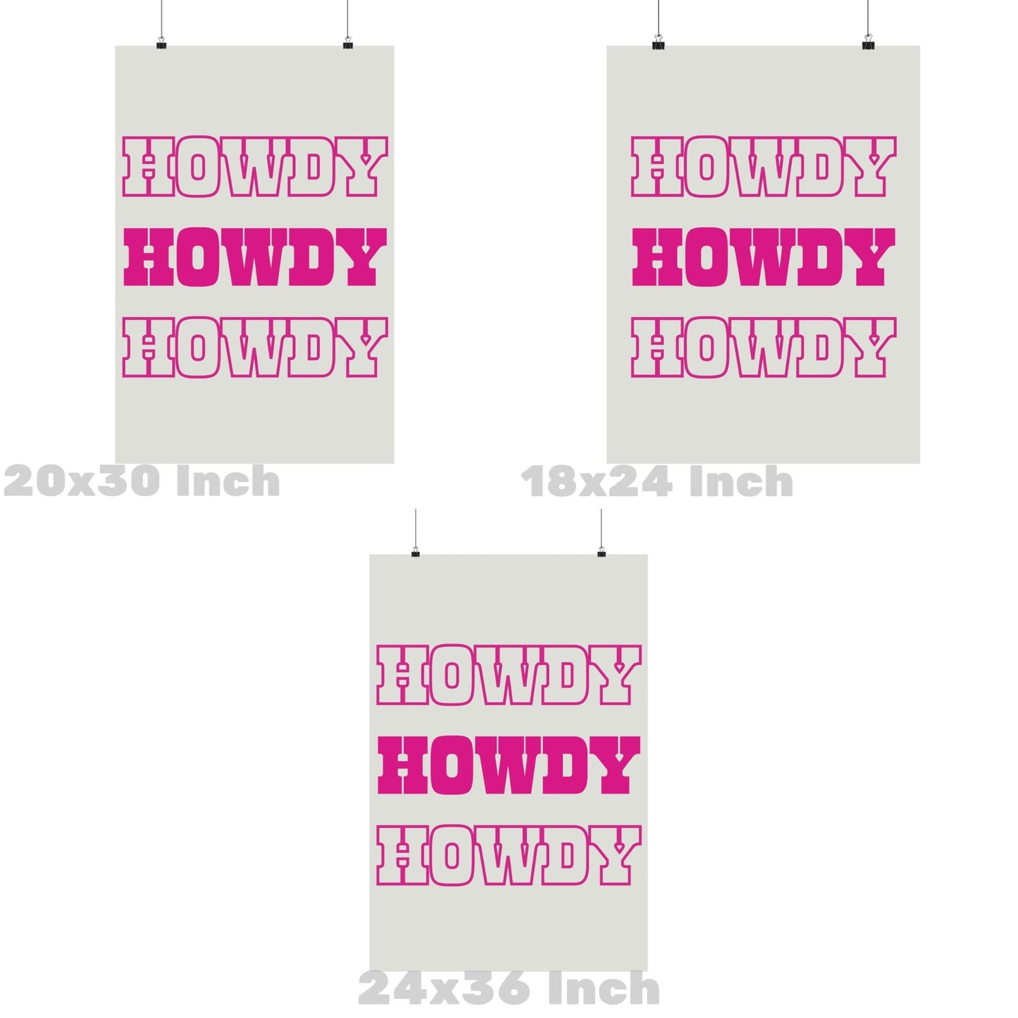 Hot Pink Howdy Poster