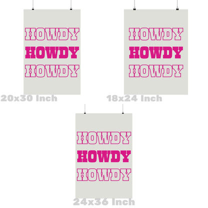 Hot Pink Howdy Poster