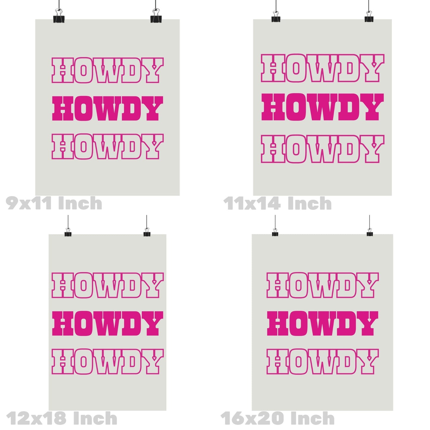 Hot Pink Howdy Poster