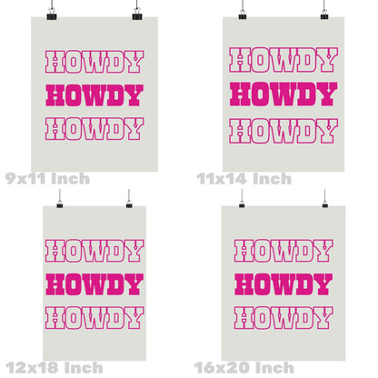 Hot Pink Howdy Poster