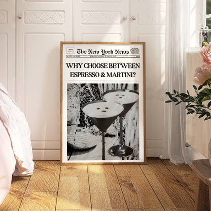 Espresso Martini Newspaper Poster