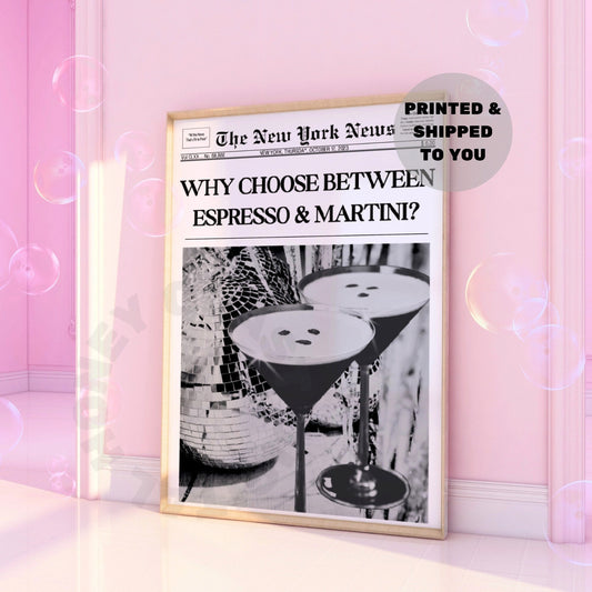 Espresso Martini Newspaper Poster