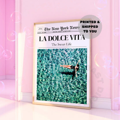 La Dolce Vita Newspaper Poster