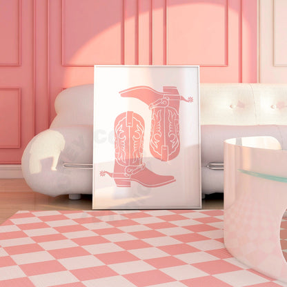 Pink Cowboy Boots Poster