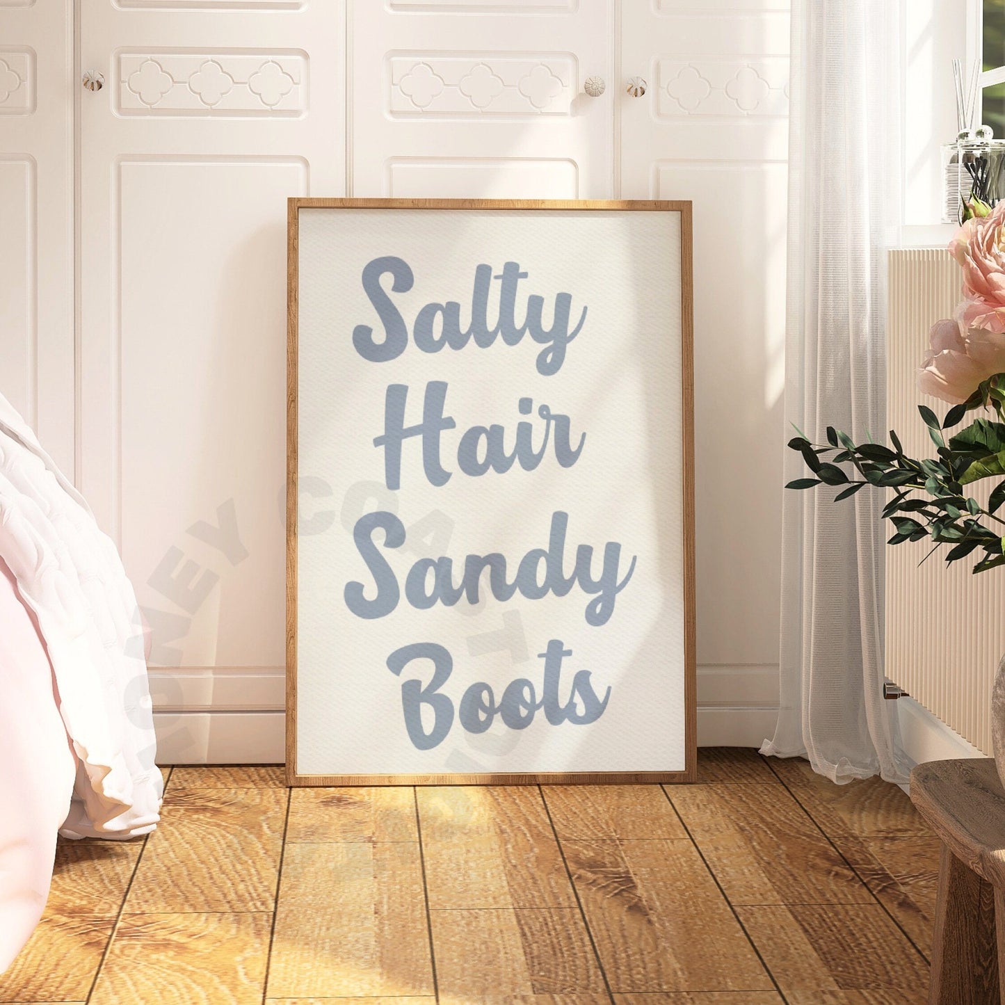 Coastal Blue Salty Hair Sandy Boots Digital Prints