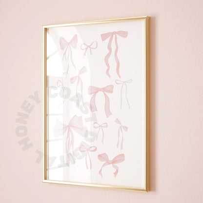Pink Hair Bows Digital Prints