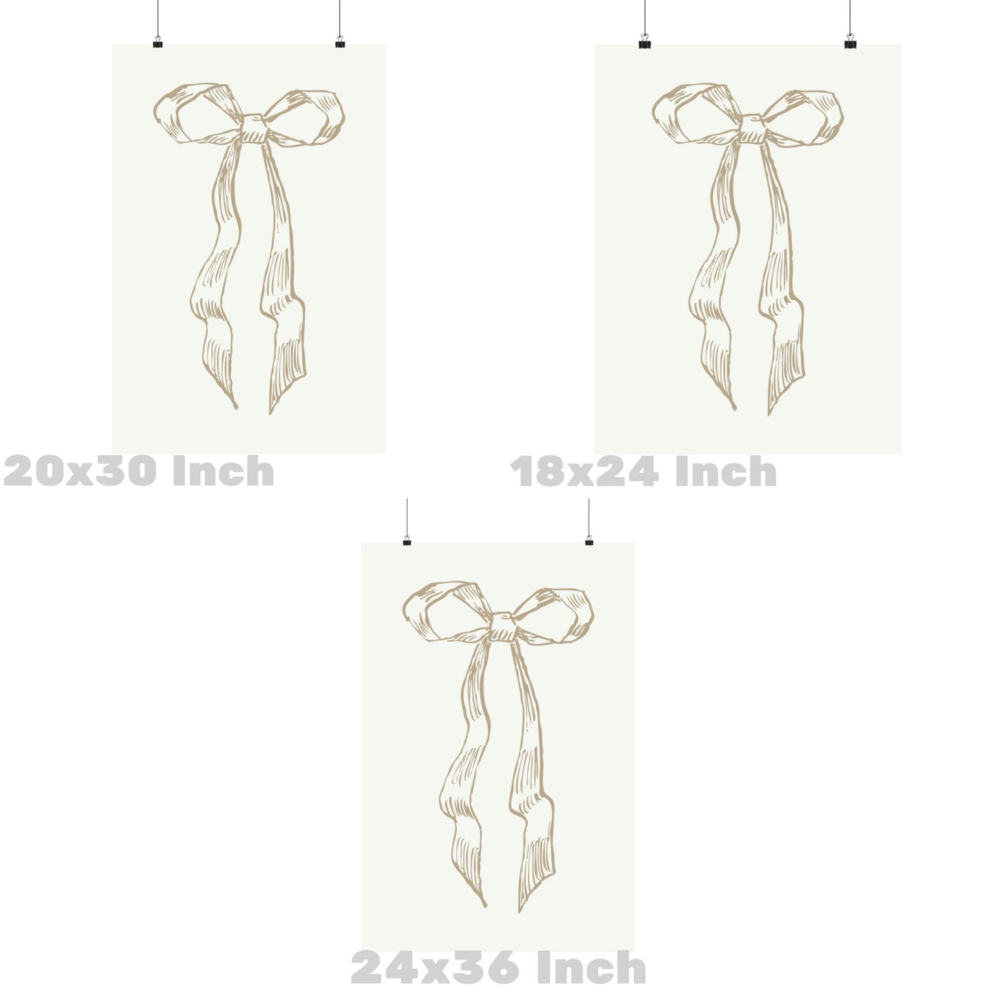 Beige Hair Bow Poster