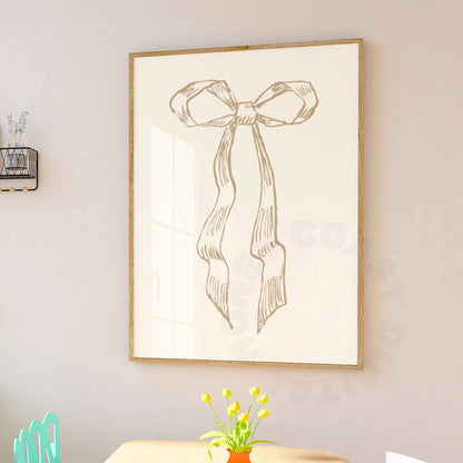 Beige Hair Bow Poster
