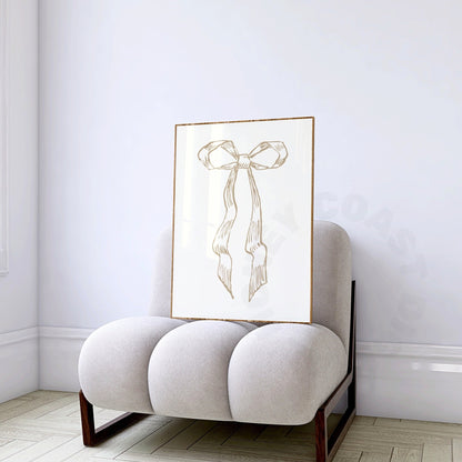 Beige Hair Bow Poster