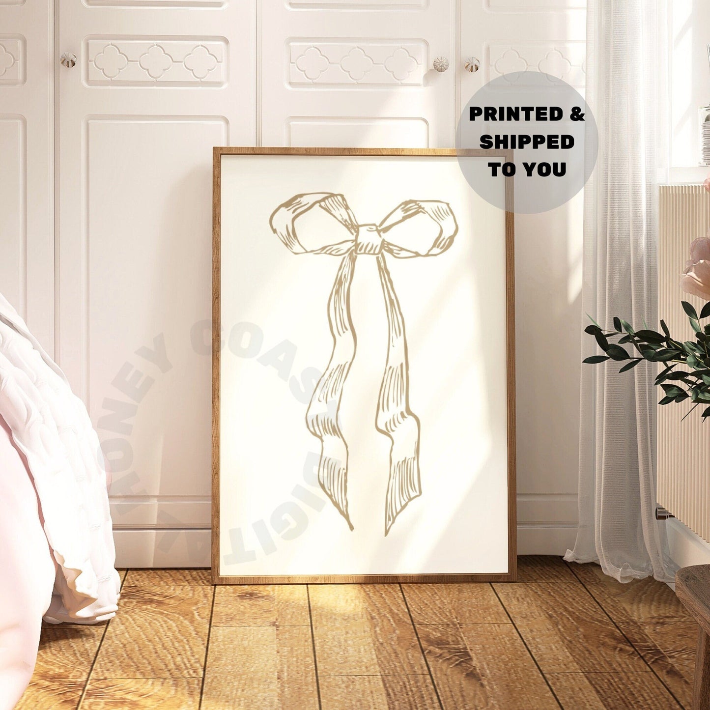 Beige Hair Bow Poster