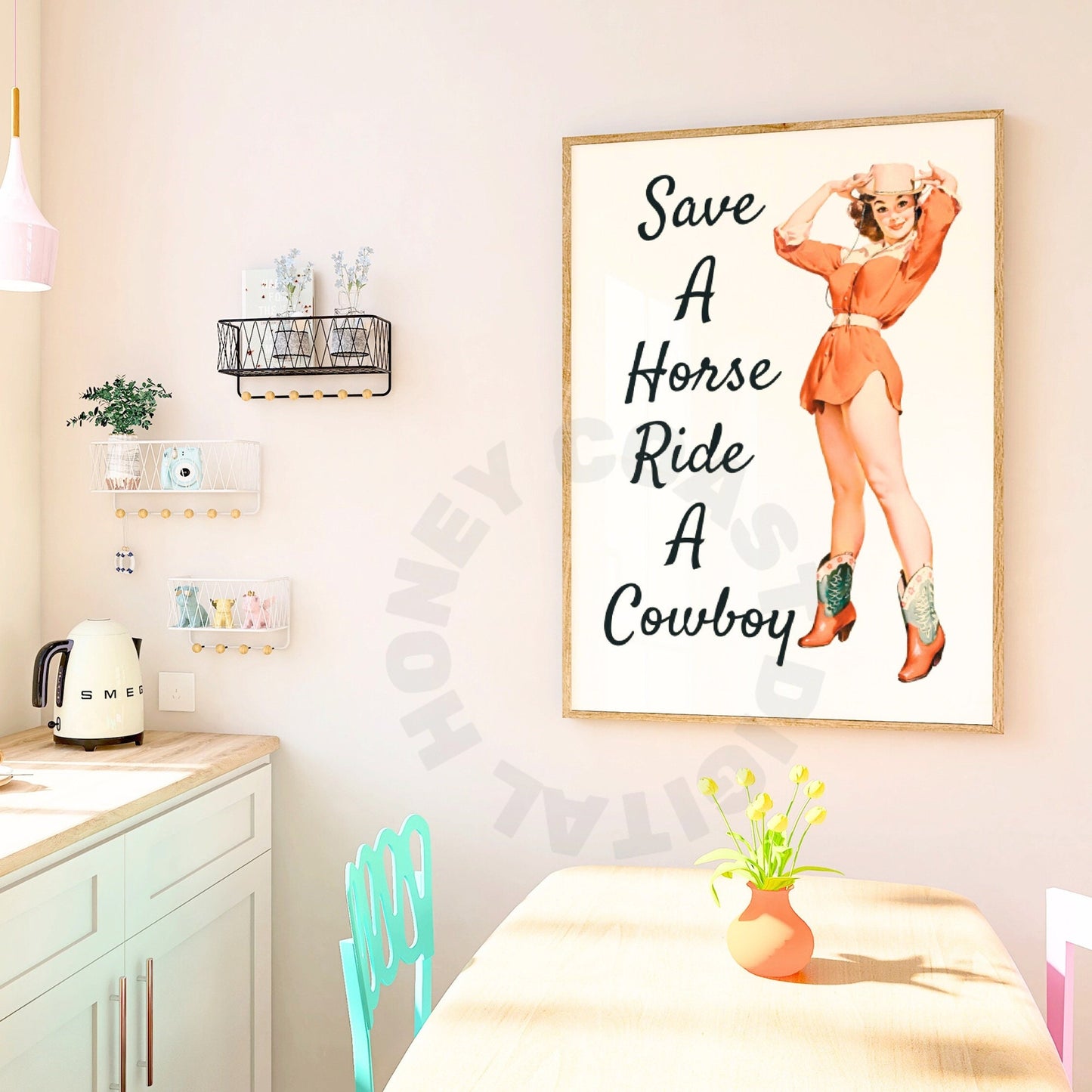 Save A Horse Ride A Cowboy Digital Prints