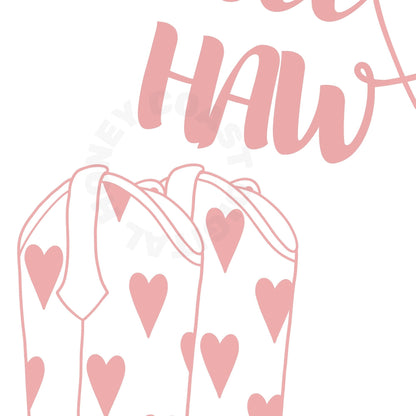 Pink Yee Haw Boot Poster