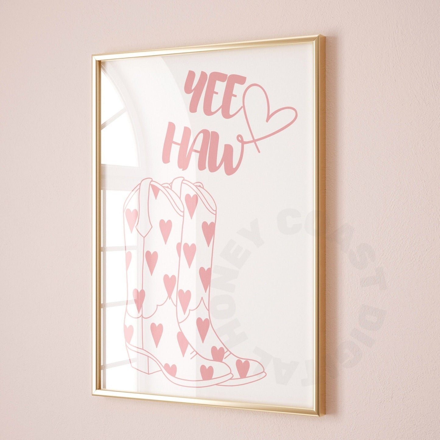 Pink Yee Haw Boot Poster