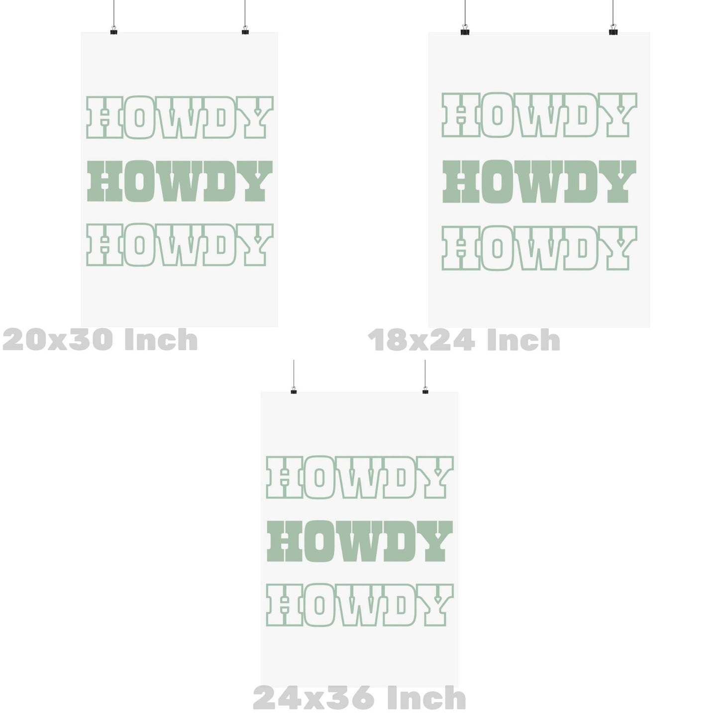 Sage Green Howdy Poster