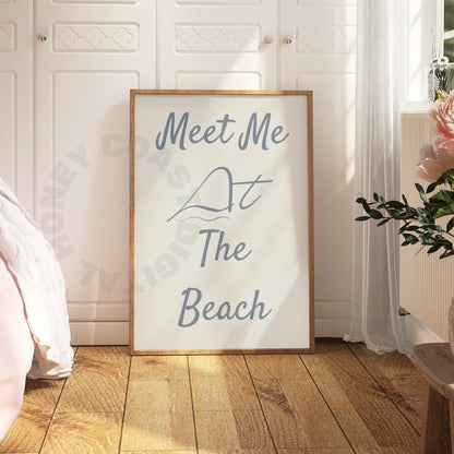 Coastal Blue Meet Me At the Beach Digital Prints
