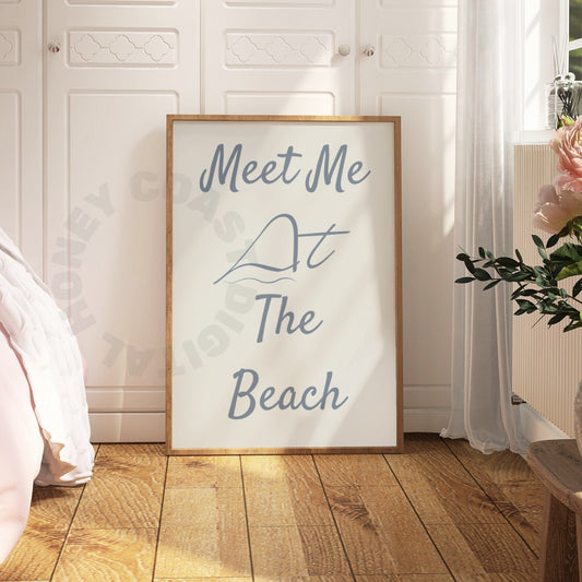 Coastal Blue Meet Me At the Beach Digital Prints