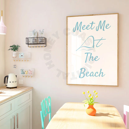 Surf Blue Meet Me At the Beach Digital Prints