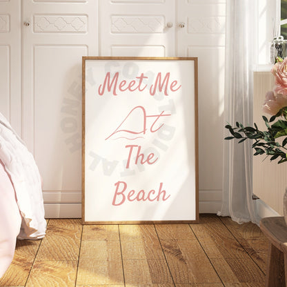 Pink Meet Me At The Beach Digital Prints